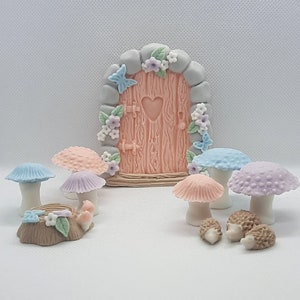 Edible Sugar Fairy Door Toadstools Cake Cupcake Toppers Decorations