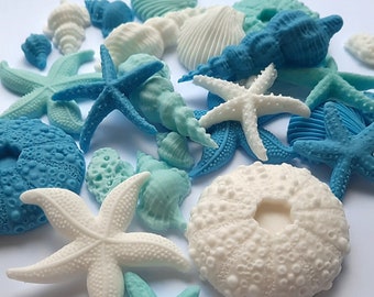 27 Edible Sugar Seashells Cake Cupcake Toppers Decorations