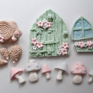 Edible Sugar Fairy Door Toadstools Cake Toppers Decorations