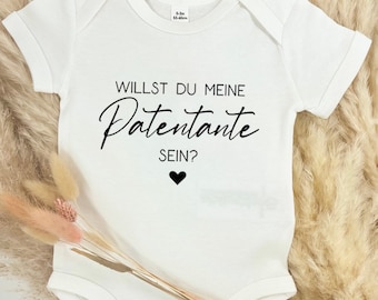 Bügelbild  willst du meine patentante werden /patentante fragen / Patenonkel/ du wirst patentante /Patenschaft / Paten/ Body