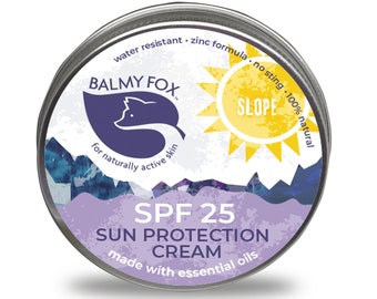 On The Slope - SPF 25 Sun Protection Cream 60g by Balmy Fox | 100% Natural, Water-Resistant Mineral Sunscreen for Winter Athletes