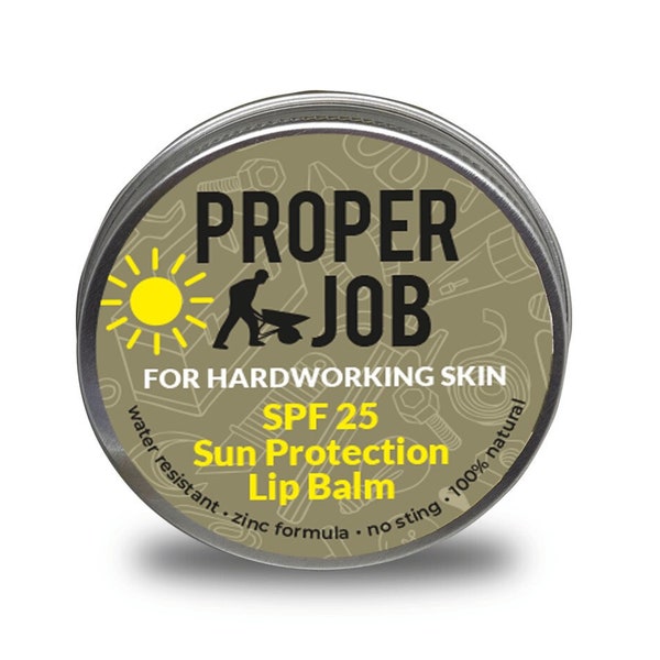 Proper Job - SPF 25 Lip Balm 14g by Balmy Fox - 100% Natural Sun Protection - SPF Moisturising Lip Balm- Plant-Based Sun Care