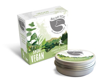 Vegan Sport - Hand & Foot Repair Cream by Balmy Fox - Natural Plant-Based Skincare for Active Athletes and Outdoor Sports