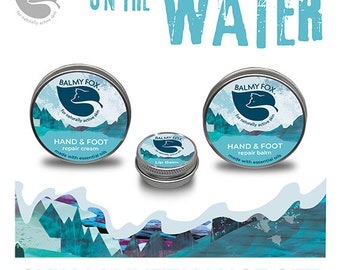On The Water Maintenance Gift Set - Repair Cream, Lip Balm & Hand and Foot Balm - Natural Organic Skincare for Active Outdoor Athletes