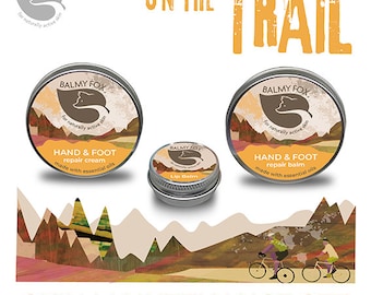 On The Trail Maintenance Gift Set - Repair Cream, Lip Balm & Hand and Foot Balm - Natural Organic Skincare for Active Outdoor Athletes