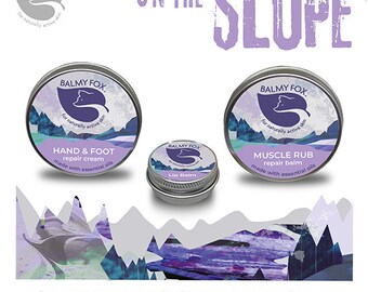 On The Slope Skin Recovery Set -  Repair Cream, Balm & Muscle Rub - Natural Organic Skincare for Active Outdoor Sports Athletes