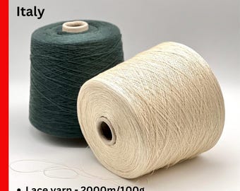 100% Italian Linen Lace Weight Yarn, 2000m/100g, Balls or Cones