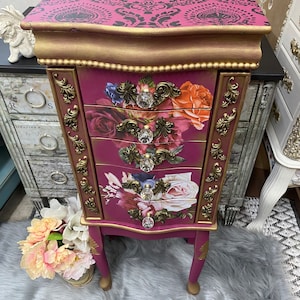 Plum/Floral jewelry armoire