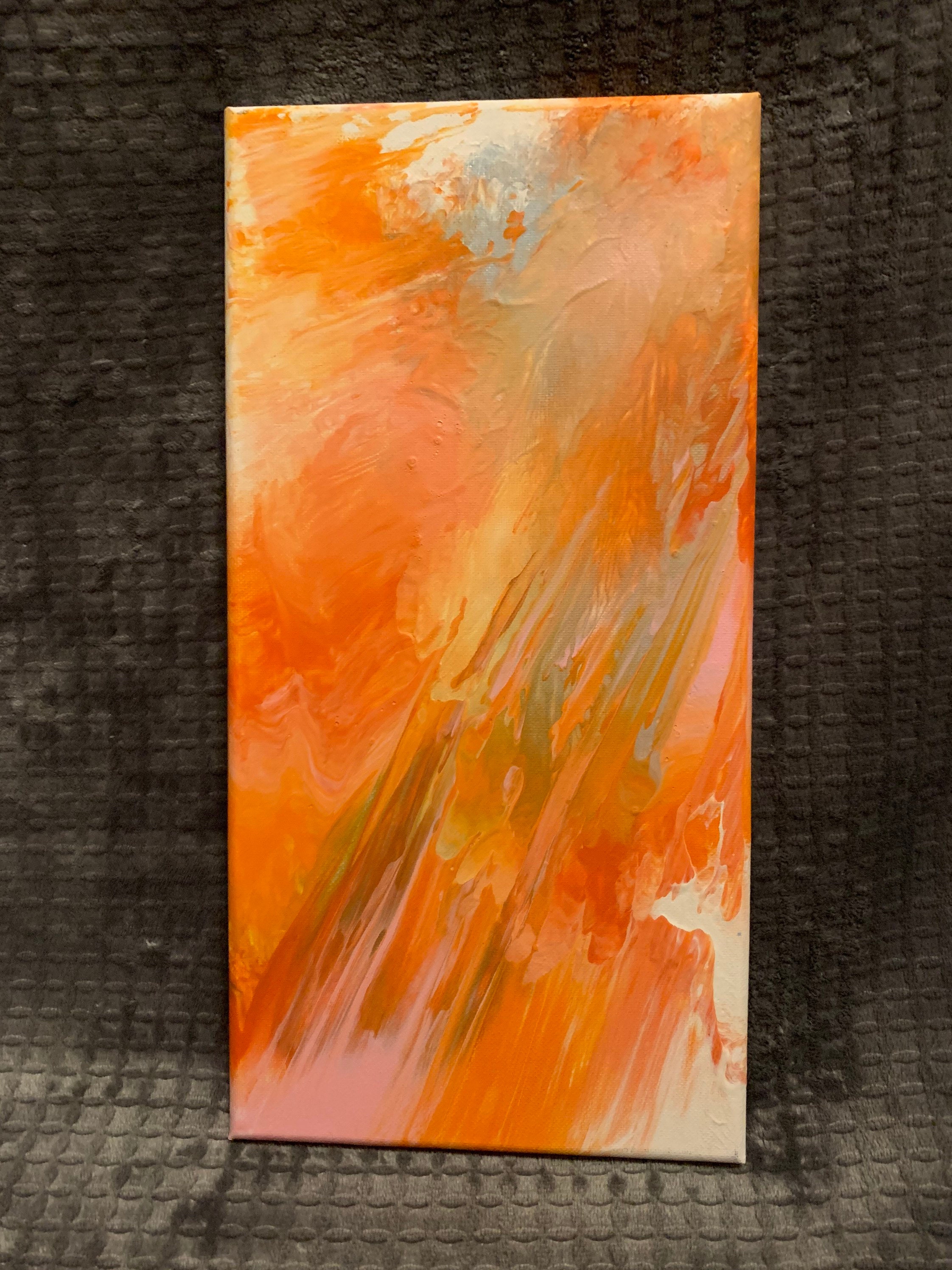 Orange Abstract Canvas Painting Etsy