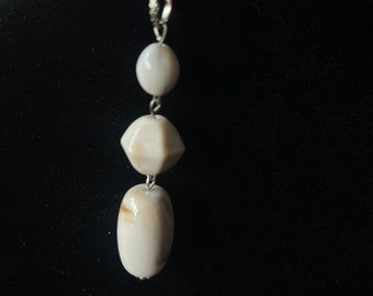 Handmade Cream Faux Marble Pendant Necklace, Handmade Jewelry, Elegant Marble Pendant, Unique Gift for Her, Marble Anniversary Gift