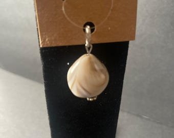 Handmade Cream Faux Marble Pendant Necklace, Handmade Jewelry, Elegant Marble Pendant, Unique Gift for Her, Marble Anniversary Gift