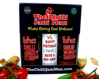 Happy Birthday Personalised Chilli Sauce Gift Set