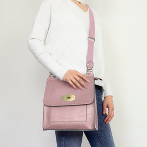 Eine personalisierte Crossbody Messenger Bag für Frau, Vegane Handtasche / Schulter / Reise / Designer-Tasche Pink
