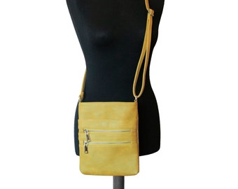 Medium Crossbody / Shoulder Bag for Women Faux Leather Yellow