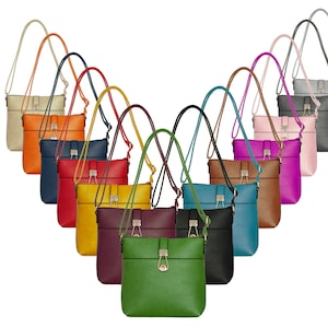 Lightweight Faux Leather Crossbody / Shoulder Bag for Women Personalised Various Colours image 1
