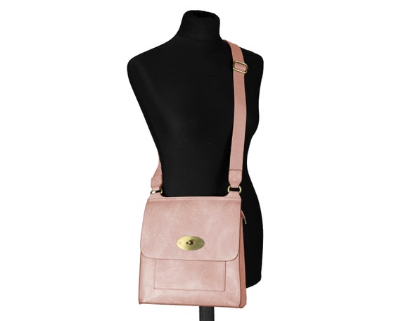 Crossbody Messenger Bag for Woman, Vegan Handbag/ Shoulder/ Travel/ Designer bag Light-Pink