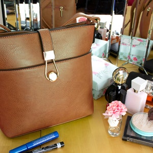 Lightweight Faux Leather Crossbody / Shoulder Bag for Women Personalised Various Colours image 3