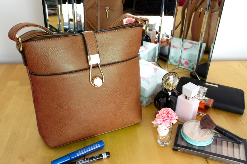 Lightweight Faux Leather Crossbody / Shoulder Bag for Women Personalised Various Colours image 3