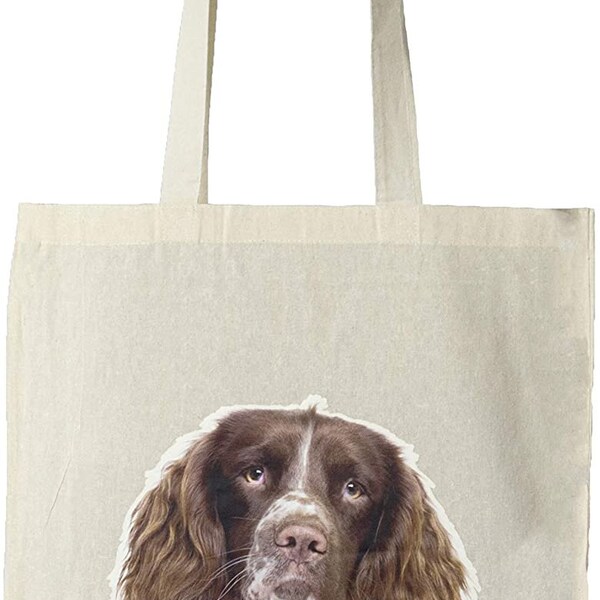 Reusable Cotton Tote Bag  shopping bag with Dog Print (Cocker spaniel)