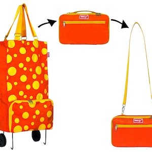 Faltbare Wheelie Bag - Schultertasche Multifunktional Orange
