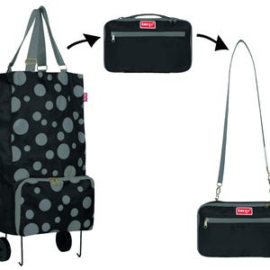 Sac à roulettes pliable - Sac à bandoulière multifonctionnel noir