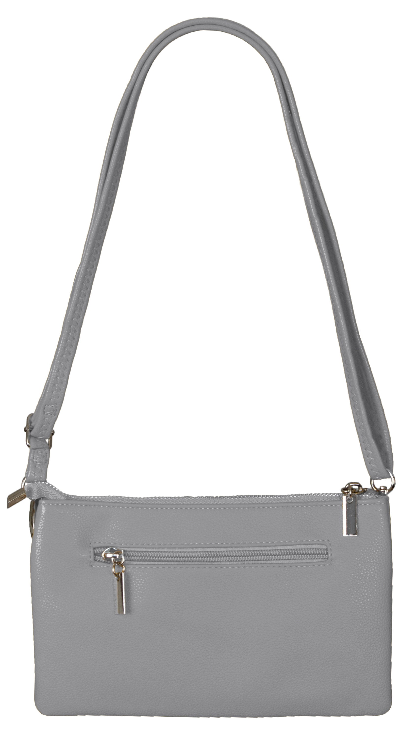 Bolso Bandolera Mujer Sintético Gris - Cruzado, Pecho, Hombro, Versátil Y Cómodo