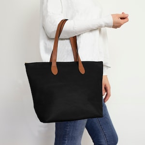 Tote for Woman, Classy Shoulder Bag, Vegan PU leather Handbag Black