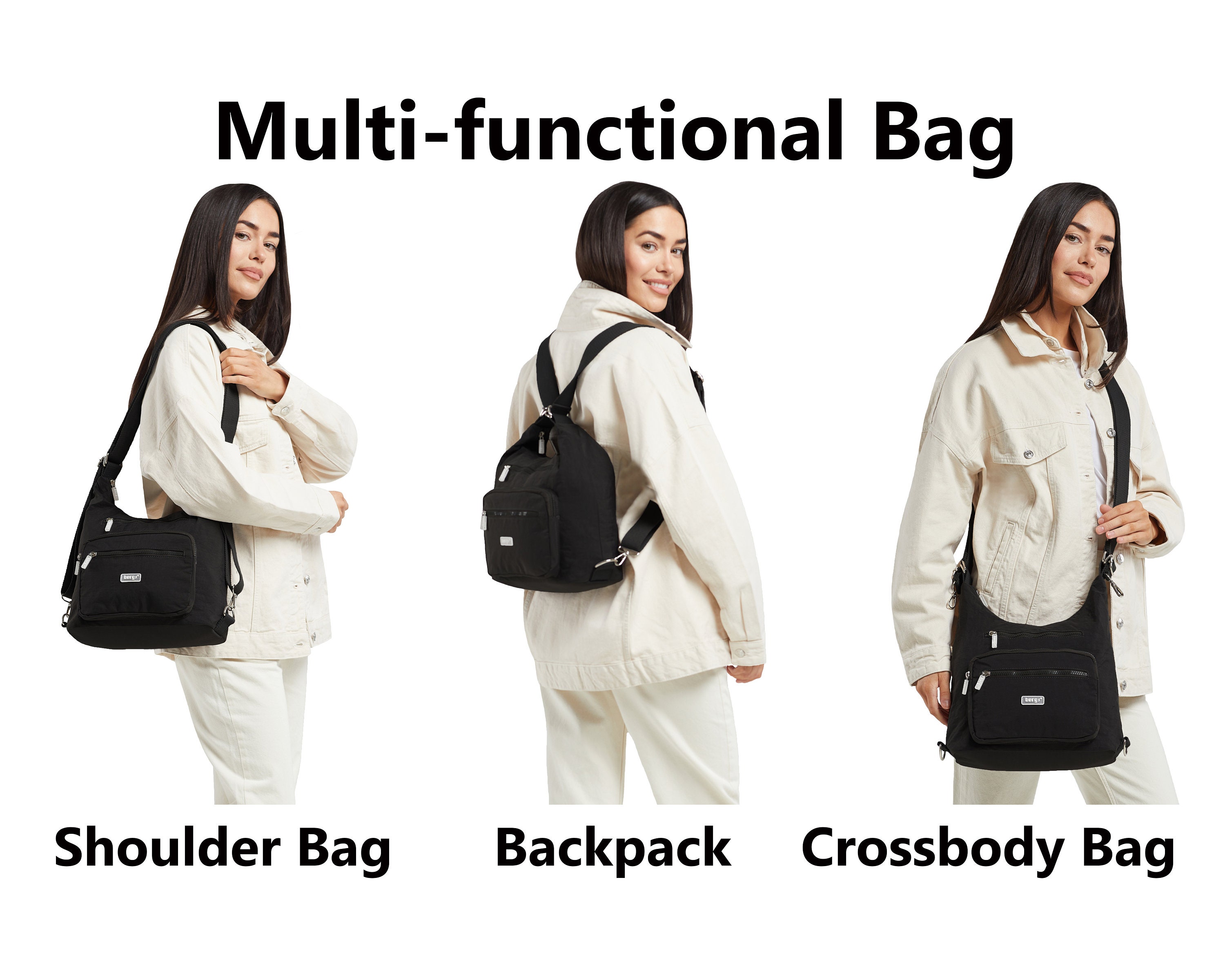 Backpack Shoulder Bag Cross-body Bag All in 1 Nylon 
