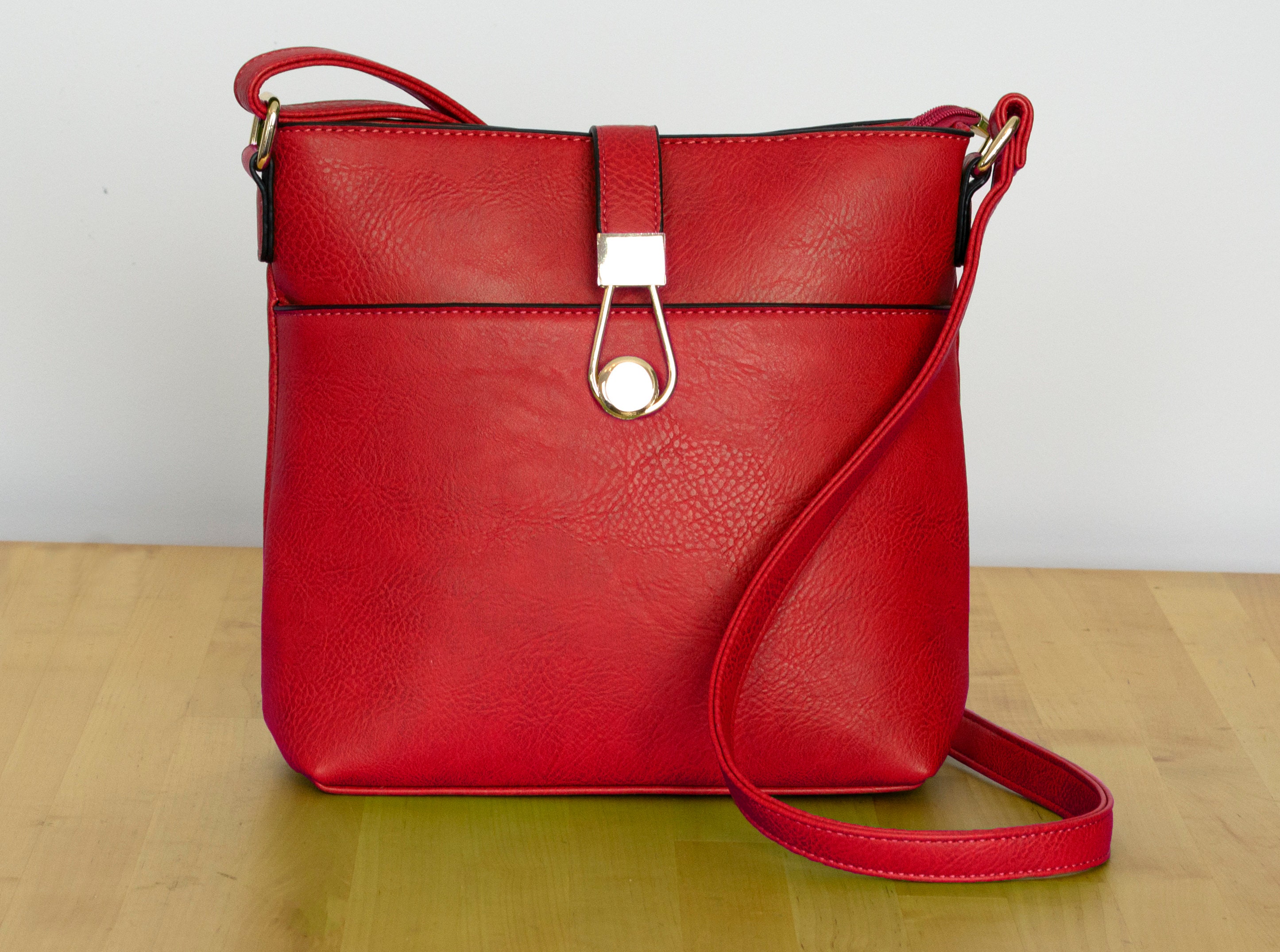 Red bag shop leather
