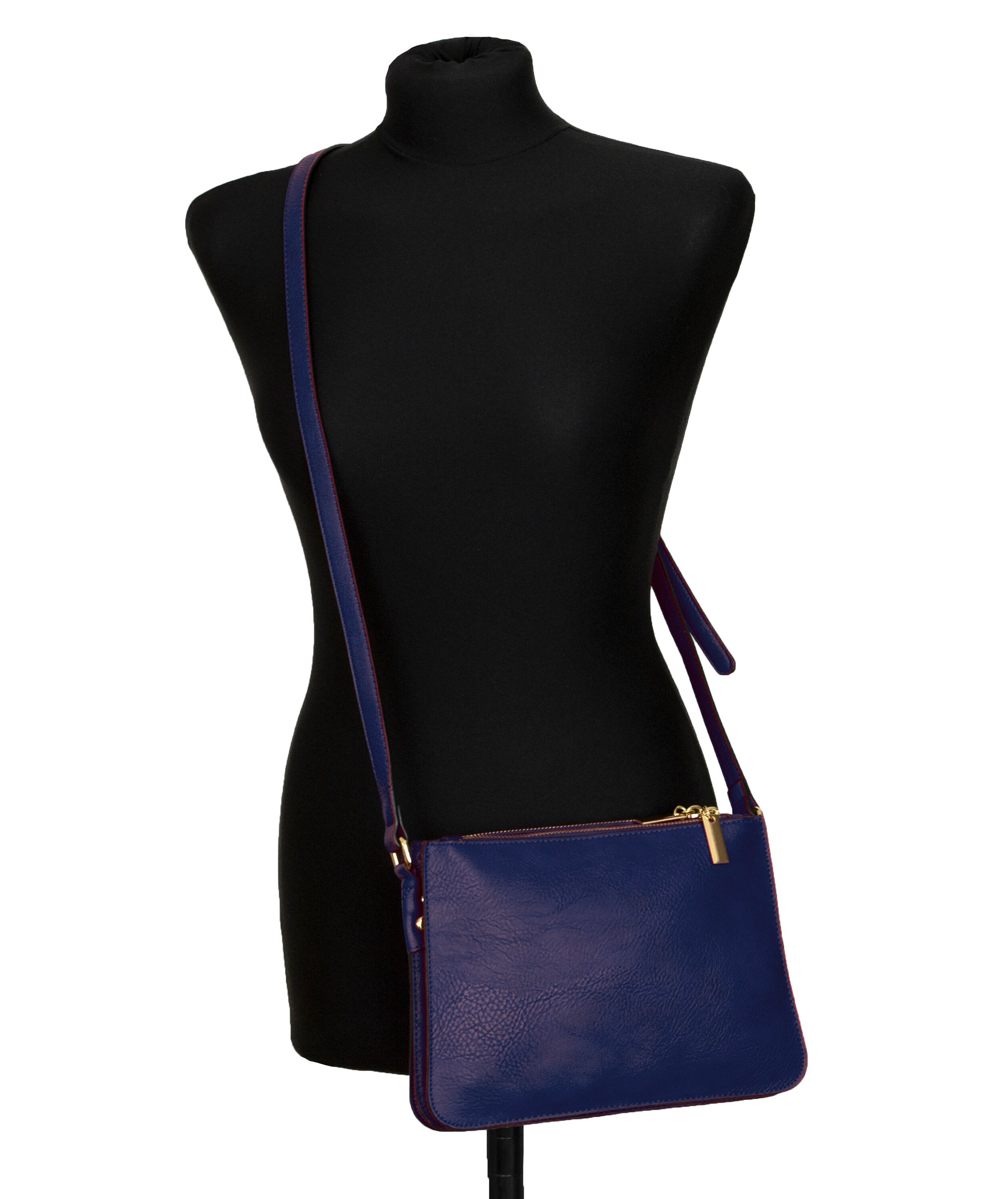 Classic Crossbody / Shoulder Bag for Ladies Faux Leather Navy Etsy