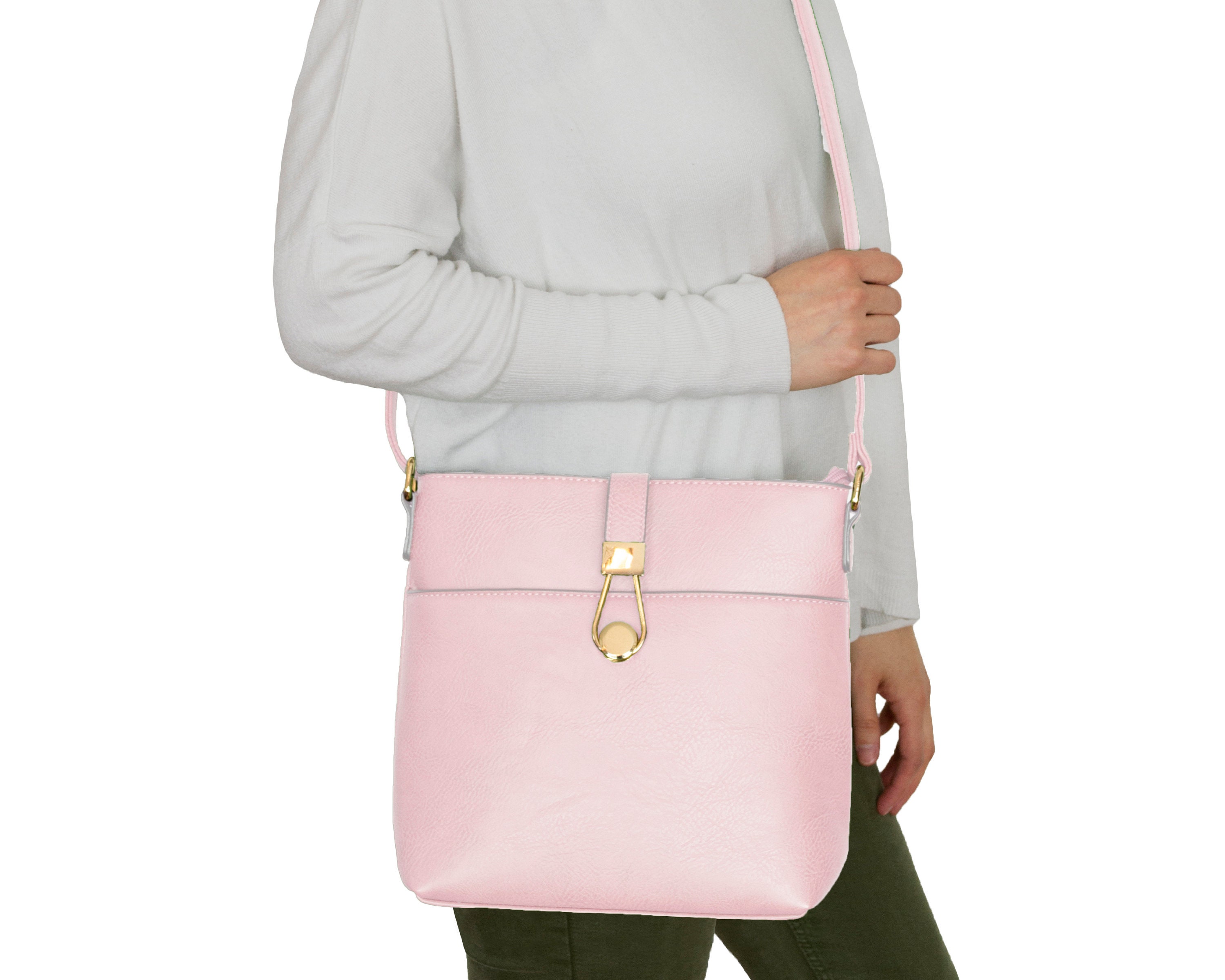 Lightweight Faux Leather Crossbody / Shoulder Bag for Women 