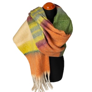 Winter Scarf, Soft and Thick Blanket Shawl, Warm Colourful Wrap, Unisex Gift for Her and Him Style-23