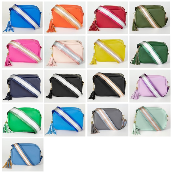 2 Straps Tassel Crossbody Bag Camera Bag Shoulder Bag for Ladies Various Colours Stripes Etsy Canada