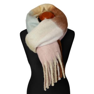 Winter Scarf, Soft and Thick Blanket Shawl, Warm Colourful Wrap, Unisex Gift for Her and Him Style-06