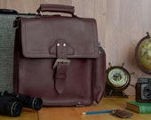 Personalised, 2in1 Leather Backpack Satchel Messenger Bag Men 39 s Women 39 s Crossbody Bag 12 quot Laptop Messenger Shoulder Bag, Hawley, Aubergine