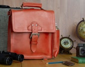 Personalised, 2in1 Leather Backpack Satchel Messenger Bag Men 39 s Women 39 s Crossbody Bag 12 quot Laptop Messenger Shoulder Bag, Hawley, Orange