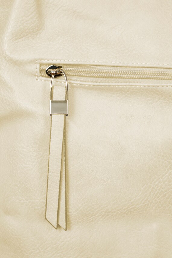 Sac à Main Fourre-Tout Femme En Cuir Beige Ou Blanc - Bandoulière - Neuf étiquettes