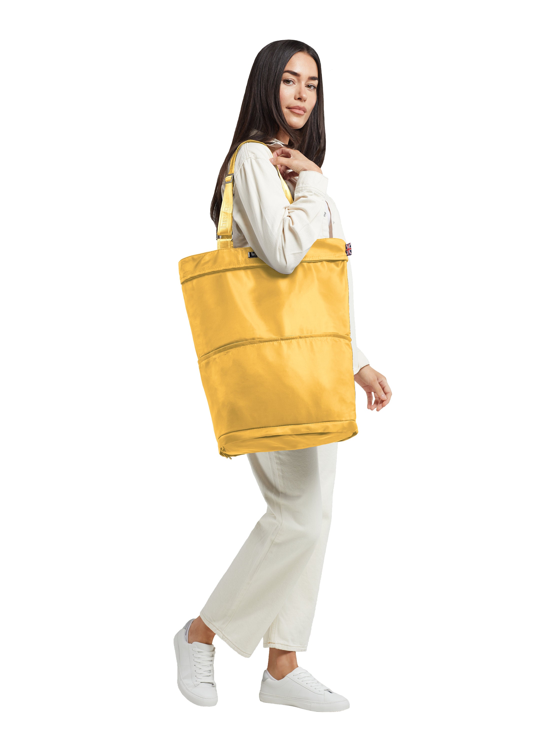 ★TOUT Y EST★ Micro Quilting Bag YELLOW K3343LBG16YLW Quilter's Big Tote | Windmill Quilt Block | Quilted Bag