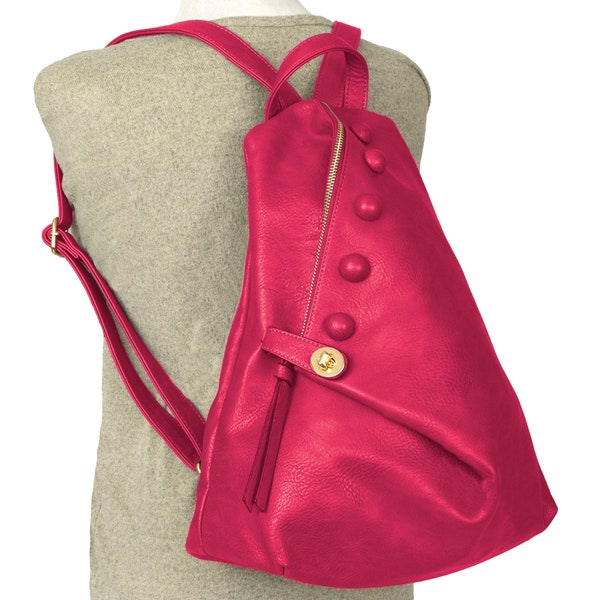 Backpack For Women, Dayback Handbag with Zipper,Multi-Pocket Rucksack  Shoulder Bag Travel & Work Backpack Hot Pink