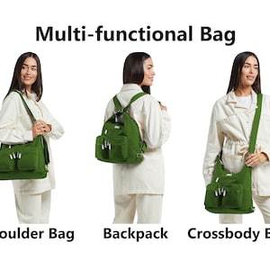 Sac à dos - Sac à bandoulière - Sac à bandoulière tout en 1, Sac à dos multifonctionnel en nylon Sac à main léger Vert 15L
