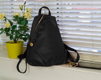 Backpack For Women,Classy PU Leather  Rucksack Handbag with Zipper,Multi-Pocket Daypack  Shoulder Bag Travel  Work Backpack Black