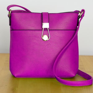 Sac bandoulière/épaule léger en similicuir pour femme violet