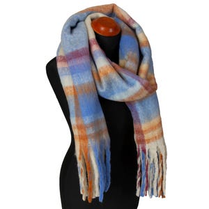 Winter Scarf, Soft and Thick Blanket Shawl, Warm Colourful Wrap, Unisex Gift for Her and Him Style-19