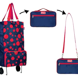 Faltbare Wheelie Bag - Schultertasche Multifunktional Marine