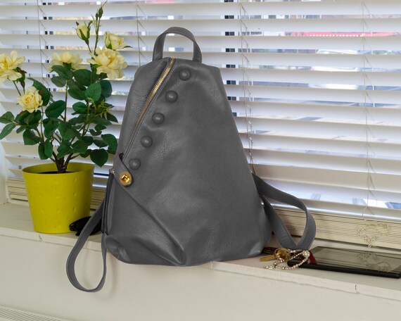 Grey rucksack handbag hotsell