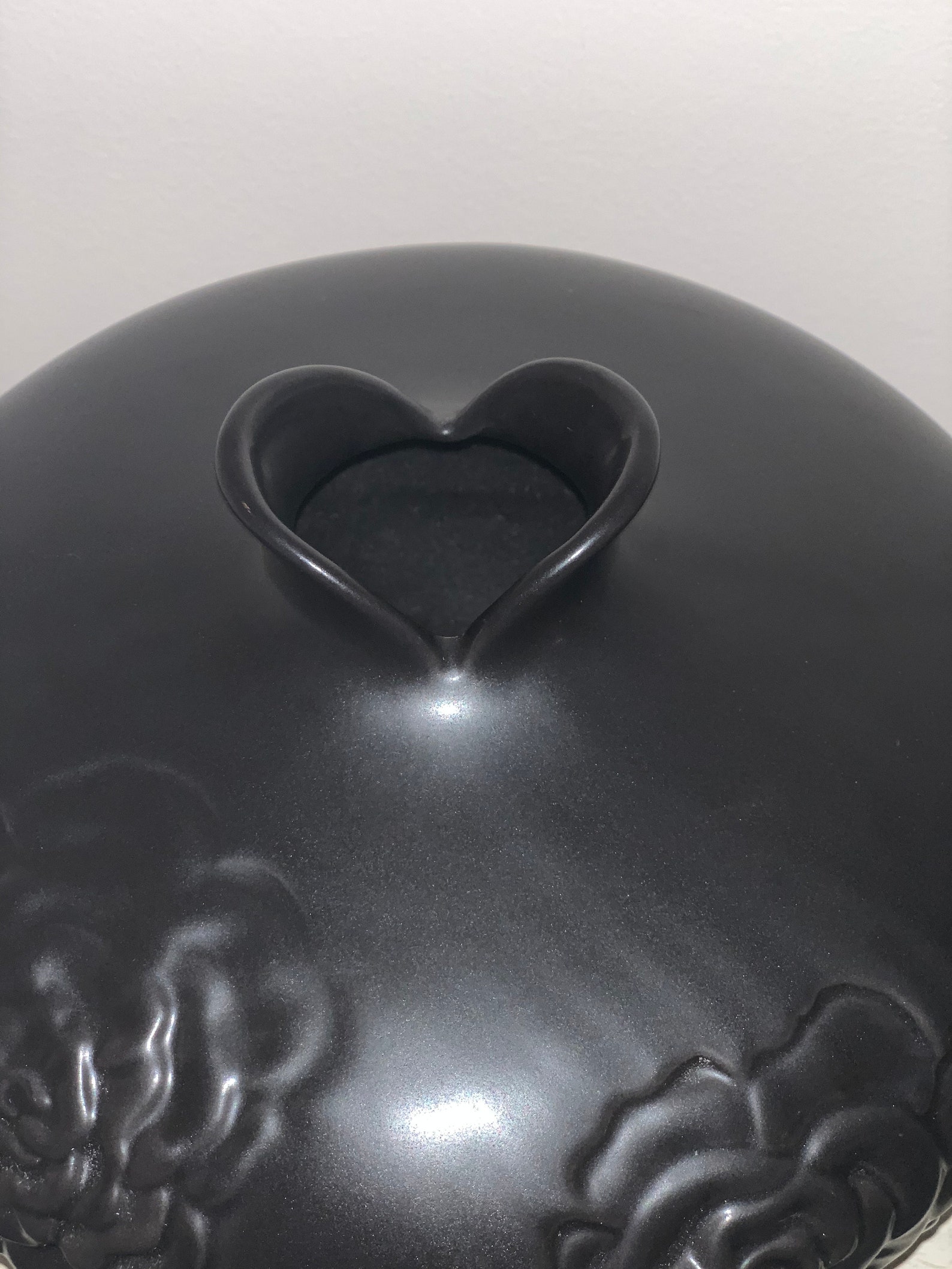 Vintage Haeger Matt Black Vase With Heart Shaped Openings Etsy