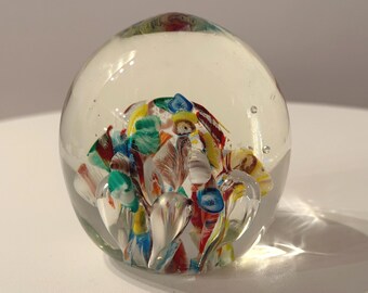Pisapapeles antiguo de cristal artístico Millefiori