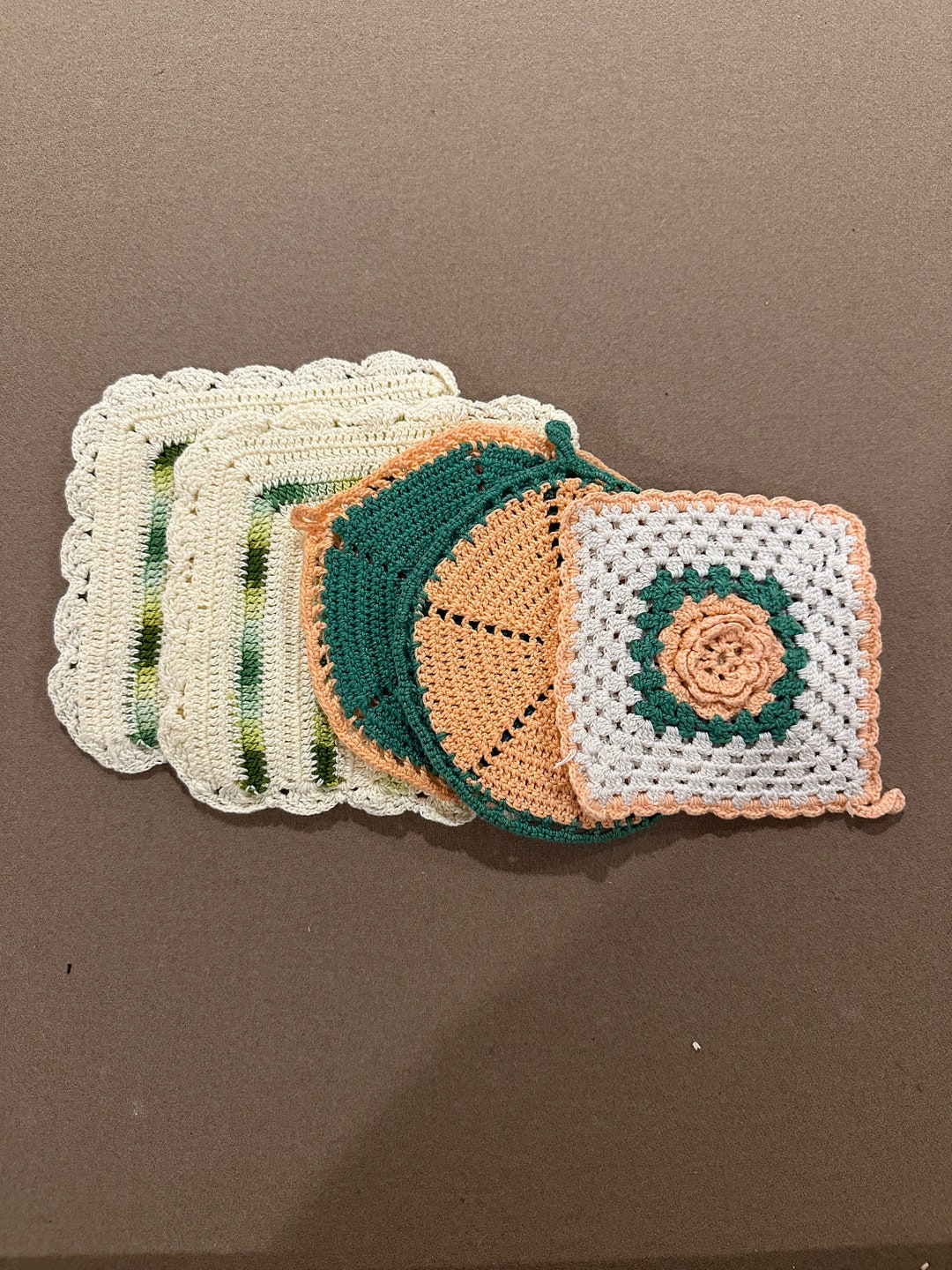 Vintage Crochet Potholders Etsy