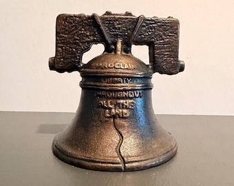 Antiek gegoten metalen arcade Liberty Bell-bank