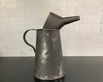 Early 1900's Galvanized Oil Can  Floral Container